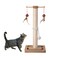 PEEKAB Cat Scratching Post Premium Sisal Scratch Posts with Tracking Interactive Toys Vertical Scratcher for Indoor Cats and Kittens 25 inches Beige