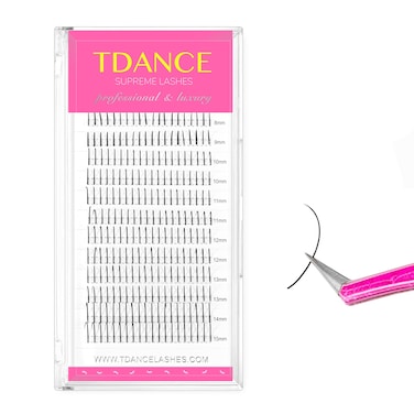 TDANCE Premade Spikes Eyelash Extension Supplies Thickness 007 D Curl Mix 815mm Matte Black Eyelash Extensions Spikes FansSpikesD007815mm