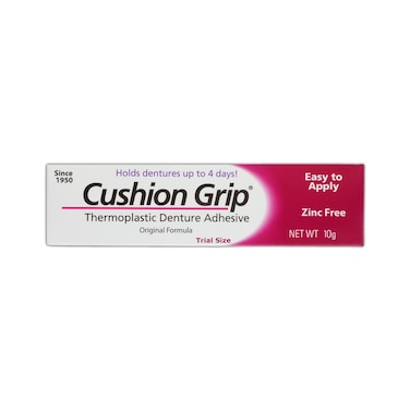 Cushion Grip Thermoplastic Denture Adhesive 035 oz Travel Size  Refits and Tightens Loose Dentures On The Go  NonGlue Adhesive Acts Like a Soft Reliner