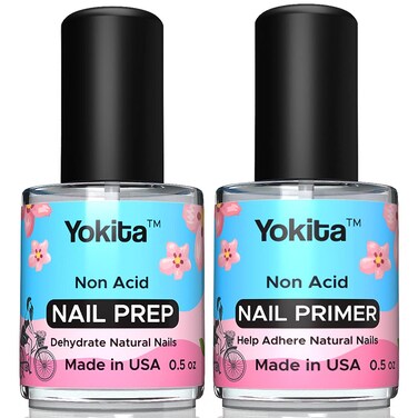 Yokita Professional Natural Nail Prep Dehydrate  Bond Primer Nail Bond Superior Bonding Primer for Acrylic Powder and Gel Nail Polish Made in USA  05 ounce  Nail Prep and Primer Kit