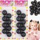 8 Pcs Large Ponytail Holders with Balls  Bubble Twinbead Hair Ties for Girls Toddlers Hair Accessories Black