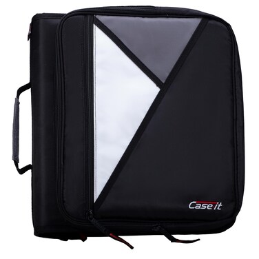 Caseit The Universal Zipper Binder  2 Inch ORings  Padded Pocket That Holds up to 13 Inch LaptopTablet  Multiple Pockets  400 Page Capacity  Comes with Shoulder Strap  Jet Black LT007