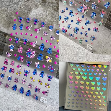 New Cartoon Cute Nail Art Stickers Decals Embossed 5D Self Adhesive Kawaii DIY Design Decoration Anime Nail Stickers for Girls Women Kids Manicure Gift Nail Charms 3 Sheets