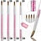 Acrylic Nail Brush Set 4PCS Acrylic Nail Brushes Professional Nail Brush for Acrylic Application 3D Nail Carving DIY Acrylic Powder Brushes Liquid Glitter Nail Art Brush Size 8101214 Pink