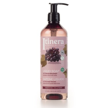 Itinera Smoothing Liquid Soap with Tuscan Red Grapes 1251 fl oz  with Aloe vera and Glycerine  Vegan Friendly  95 Natural Origin Ingredients