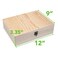 VIKOS Products Unfinished Wooden Box with Hinged Lid for Crafts DIY Storage Jewelry Pine Box  12 x 9 x 335