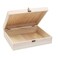 VIKOS Products Unfinished Wooden Box with Hinged Lid for Crafts DIY Storage Jewelry Pine Box  12 x 9 x 335