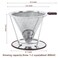 Pour Over Coffee Dripper MISETTO Stainless Steel FilterEasy to Clean Paperless pour over coffee makerReusable FilterCone Dripper with Removable Cup