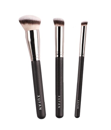 XUFAN 3PCS Foundation Concealer Brushes Under Eye Mini Angled Brush Nose Contour Brush Small Makeup Foundation brushes