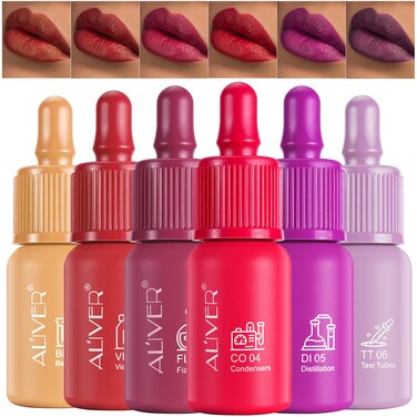 sefudun 6pcs Liquid LipsticksWaterproof Lasting Lipstick Gift SetHigh Pigment Lipsticks Professional Lip Stain Lip Gloss Lip Stain