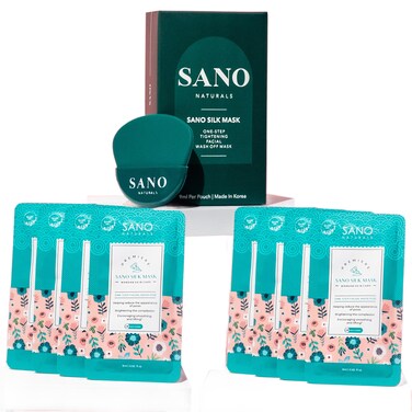 Vegan Zombie Mask Sano Silk Mask by Sano Naturals  Dermatologist Tested Viral One Step Korean Face Mask Skin Care for Glass Skin Helps Reduce Large Pores Anti Aging and Tightening  Pack of 8
