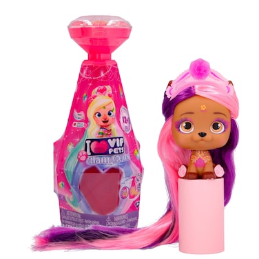 IMC Toys VIP Pets  Glam Gems Series  Includes 1 VIP Pets Doll 9 Surprises 6 Accessories for Hair Styling  Girls  Kids Age 3