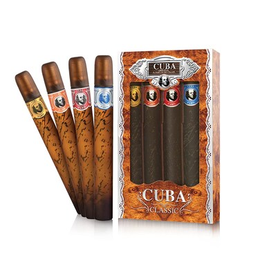 Cuba Original 4Piece Set for Men 4 X 117 Oz GoldBlueRedOrange