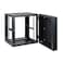AEONS 12U Professional Wall Mount Server Cabinet Enclosure Double Section Hinged Swing Out 19Inch Server Network Rack Locking Glass Door 22Inches Deep Black Fully Assembled