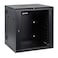 AEONS 12U Professional Wall Mount Server Cabinet Enclosure Double Section Hinged Swing Out 19Inch Server Network Rack Locking Glass Door 22Inches Deep Black Fully Assembled