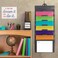 Samsill Cascading Wall File Organizer Classrom Organization and Storage 6 Removable Poly Hanging File Folders Command Center Wall Organizer Gray with Assorted Fashion Color Folders