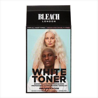 Bleach London White Toner Kit  AmmoniaFree  Ideal to Neutralise Brassy Yellow for Icy Blonde Finish  Perfect for Pale Yellow Bleached Hair Complete Kit