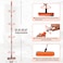 2 in 1 Floor Scrub Brush Grout Brush with 578 Long Handle120Rotatable Shower Tile Grout ScrubberVShaped Corner Brush for Hard to Reach Areas Orange