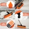 2 in 1 Floor Scrub Brush Grout Brush with 578 Long Handle120Rotatable Shower Tile Grout ScrubberVShaped Corner Brush for Hard to Reach Areas Orange
