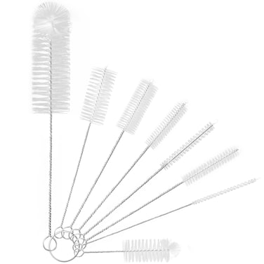 Yolaist 8 Pcs Bottle Cleaner Brush and Straw Cleaner Brush Long Deep Nylon Bottle Brush with Bendable Stainless Steel Flexible Handles for Bottles Straws Pipes Wine Decanter Sinks and Cup Cover