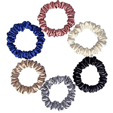 SILVR BEAR Luxury Satin Scrunchies Satin Hair Ties for Thick Thin  Curly Hair Scrunchies for Women Girls  Men Softer than Silk Hair Ties Classic Skinny