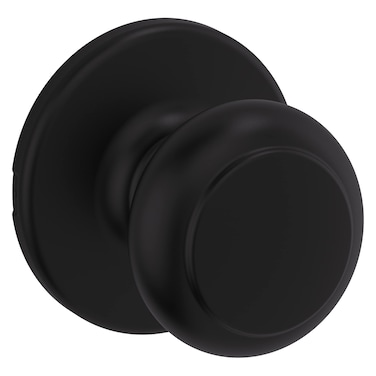 Kwikset Cove Interior Passage Door Knob Handle For Closet and Hallway Doors NonLocking Doorknob Matte Black