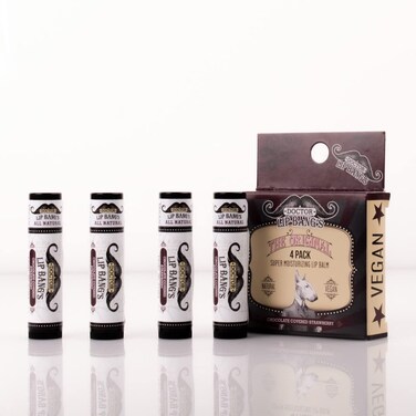 Dr LIP BANGS Super Moisturizing Lip Balm  4 Pack  Chocolate Covered Strawberry ALL NATURAL  CRUELTY FREE  100 VEGAN  FOR DRY  CRACKED LIPS