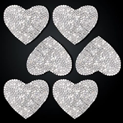 6Pcs Heart Rhinestone Stickers SelfAdhesive Bling Glitter Crystal Diamond Car Decals for DIY Crafts Laptops Cup Shoes Bag Phone Mirrors Car Interior Exterior Party Decorations 6Pcs Heart
