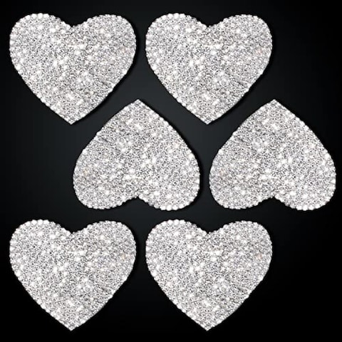 6Pcs Heart Rhinestone Stickers SelfAdhesive Bling Glitter Crystal Diamond Car Decals for DIY Crafts Laptops Cup Shoes Bag Phone Mirrors Car Interior Exterior Party Decorations 6Pcs Heart