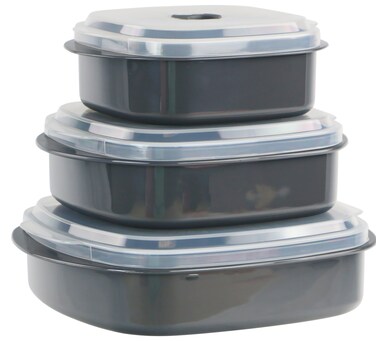 Reston Lloyd Microwave Storage Adjustable Vent on Lids Cookware Set Multiple Sizes Gray