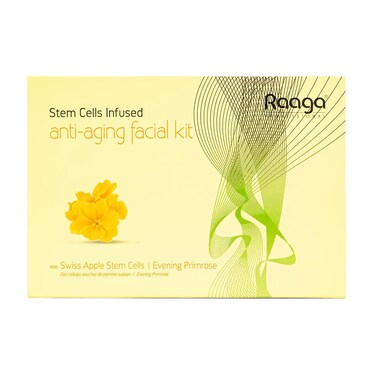 Raaga Professional AntiAging Facial Kit  6 Sachets  Face Cleanser Exfoliator Toner Serum Massage Oil  Peel Mask  with Swiss Apple for Radiant Skin