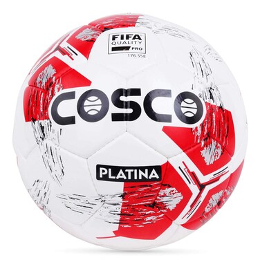 Cosco Platina Leather Mens Footballs Size 5 WhiteRed