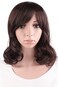 MapofBeauty 16 Inch 40 cm Daily Use Side Bangs Medium Curly Wig Dark Brown
