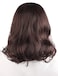 MapofBeauty 16 Inch 40 cm Daily Use Side Bangs Medium Curly Wig Dark Brown