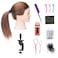 SOPHIRE 100 Real Hair Mannequin Head with 9 Tools and Clamp Hairdressers Practice Training Head and Cosmotology Doll Head for Hairstyling and Braid  Dark Brown