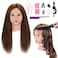 SOPHIRE 100 Real Hair Mannequin Head with 9 Tools and Clamp Hairdressers Practice Training Head and Cosmotology Doll Head for Hairstyling and Braid  Dark Brown