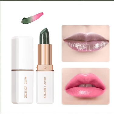 lakerain Color Changing Lipstick Moisturizer Magic Temperature Shimmer Color Change Lip Gloss Magical Discoloration Waterproof Long Lasting Lips Green