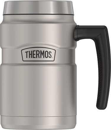 Thermos Stainless King 16 Ounce Coffee Desk Mug Matte Steel