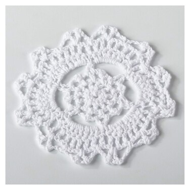 TCC Handmade Crochet Lace Doily 100 Cotton White 4 Round 12 Pieces 12