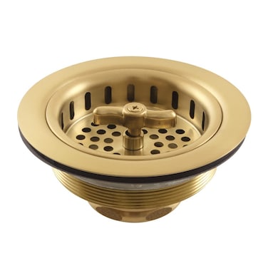 Gourmet Scape K212BB Kingston Tacoma Spin and Seal Sink Basket Strainer Brushed Brass