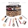 imerelez Doublelayer Cosmetic Bag Makeup Bag Travel Makeup Bag Makeup Bags for Women Cosmetics Cases Portable Waterproof Foldable Leopard