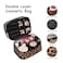 imerelez Doublelayer Cosmetic Bag Makeup Bag Travel Makeup Bag Makeup Bags for Women Cosmetics Cases Portable Waterproof Foldable Leopard