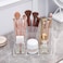 Yesesion Clear Makeup Organizer for Vanity Cosmetics Storage Box with 6 Compartments for Beauty Products Lipsticks Eyeliners Eyebrow Pencils in Vanity Dresser Bathroom Countertop Brush Holder
