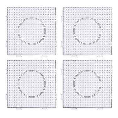 4PCS 5mm Fuse Beads Boards Large Square Clear Pegboards Kits for Craft Beads