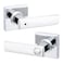 Kwikset Breton Interior Privacy Door Handle with Lock Door Lever For Bathroom and Bedroom Polished Chrome Reversible Keyless Turn Lock