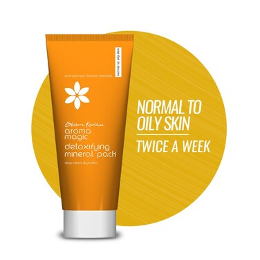 Aroma Magic Mineral Face Pack  353 Oz 100g  with Sandalwood for Radiant Glow  Natural Cleansing  Nourishing Facial Mask  Purifying Skincare