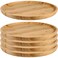 JOIKIT 5 Pack 12 Inch Bamboo Round Platter Fine Polished Round Wood Plates Bamboo Serving Tray for Holding Fruit Bread Cheese Nut Coffee Tea Plant Saucer