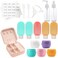 Travel Bottles Silicone Bottles for Travel Silicone Refillable Size Containers with Travel Jewelry Case Travel Accessories Travel Tubes Toiletries for Cosmetic Shampoo Cream Conditioner Lotion Soap
