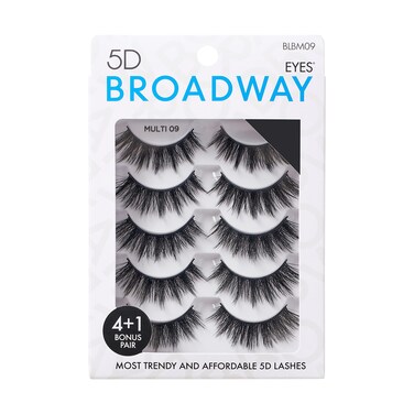 Broadway Lashes Strip False Eyelashes Multipack Fake Eyelashes Natural to Dramatic Look Lash Set 5 Pairs 09