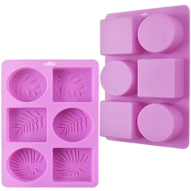 ionEgg Rectangle and Oval Silicone Soap Mold With Leaf Patterns Pack of 2